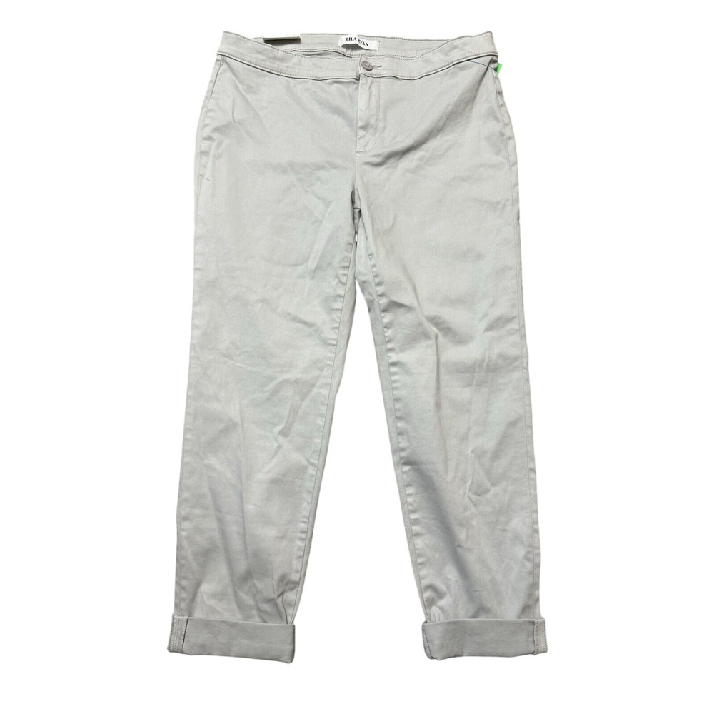 Lila Ryan Tapered Trouser Women's 12 Gray The Zuri Brushed Sateen Pants‎ NWT